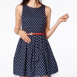 EMERALD SUNDAE
Juniors' Polka-Dot Fit & Flare Dress NWT